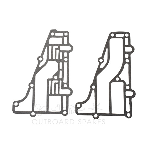 Yamaha 20-25hp Inner & Outer Exhaust Cover Gasket Pair (OSEG6L2) # 6L2-41112-A3, 6L2-41114-A1